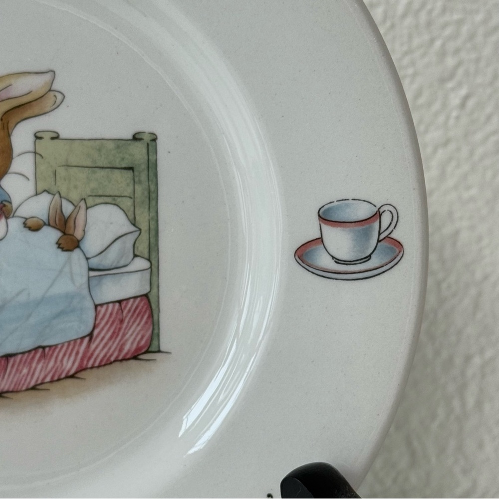 Beatrix Potter Peter Rabbit Camomile Tea" 7” Nursery Plate-Wedgwood Barlaston - Picture 5 of 13